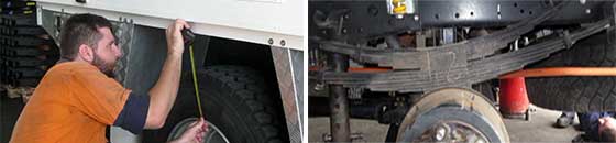Rear suspension spring measurements